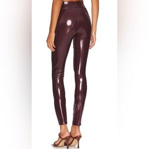 Spanx Faux Patent Leather Leggings in Ruby